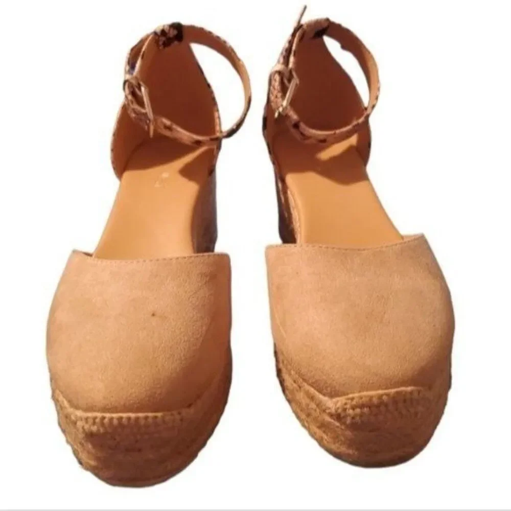Nine West Espadrille Sandals Platform Shoes Snakeskin Print Women's WOMAN'S 8 M